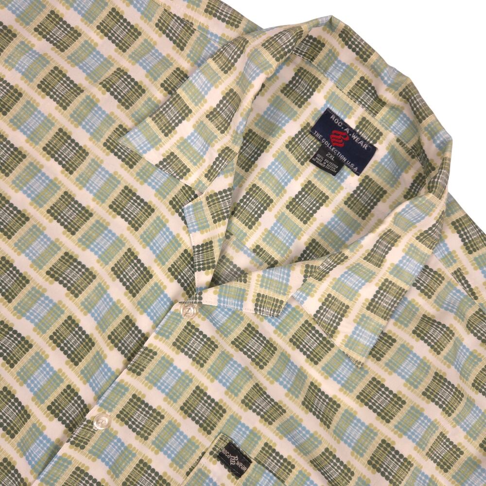 Rocawear Y2K Geometric Print Shirt Mens 2XL Short Sleeve Hip Hop Streetwear